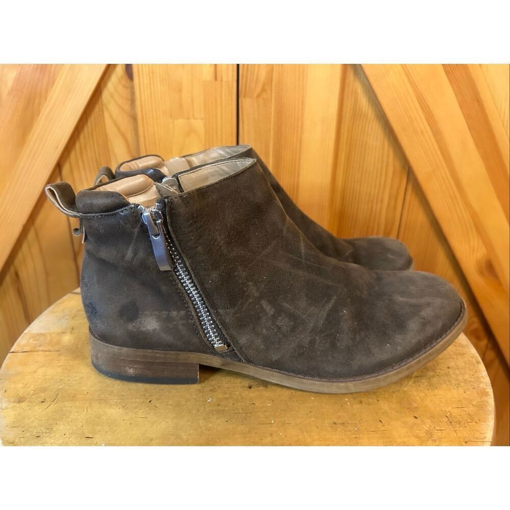 Franco Sarto Keegan Nimbus Grey LE Bootie Brown Flat 6.5